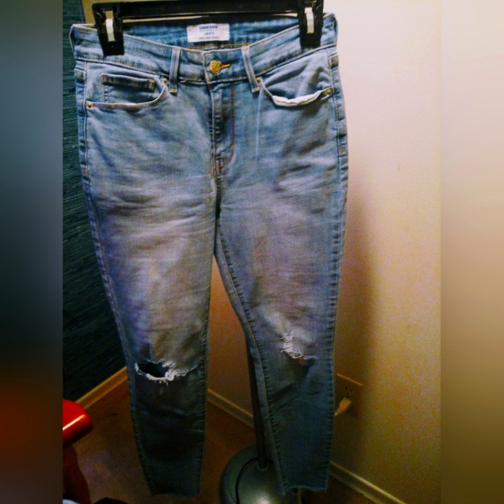 Women's Blue Distressed Jeans